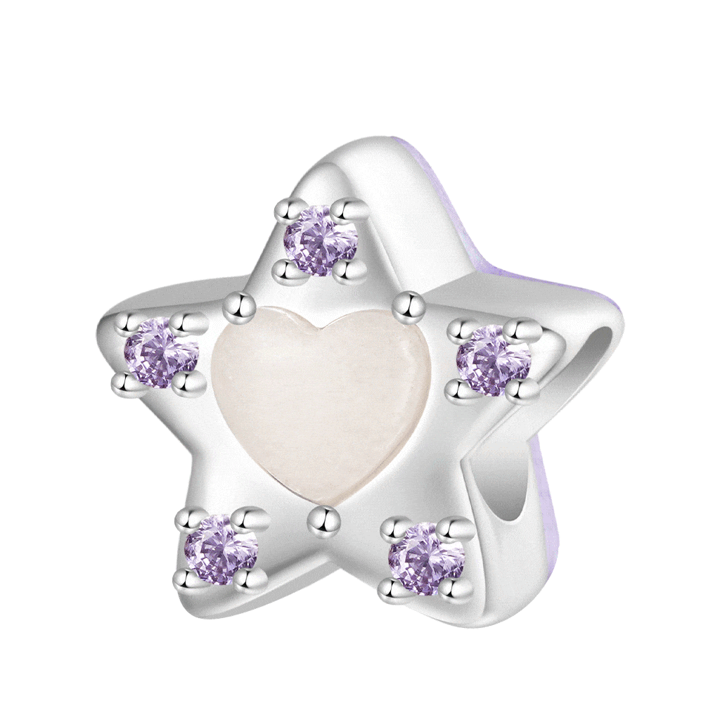Star Smiley Face Birthstone Charm