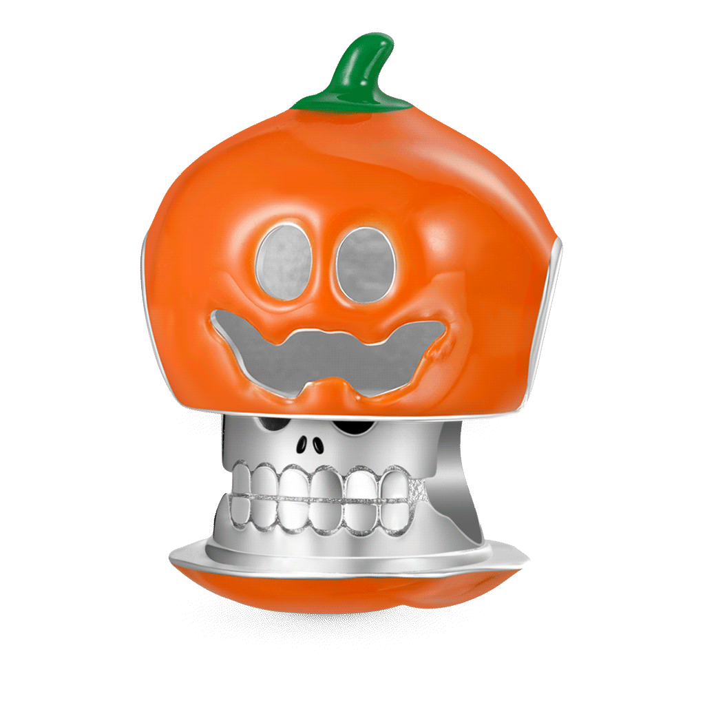 Double-layer Skull Pumpkin Charm