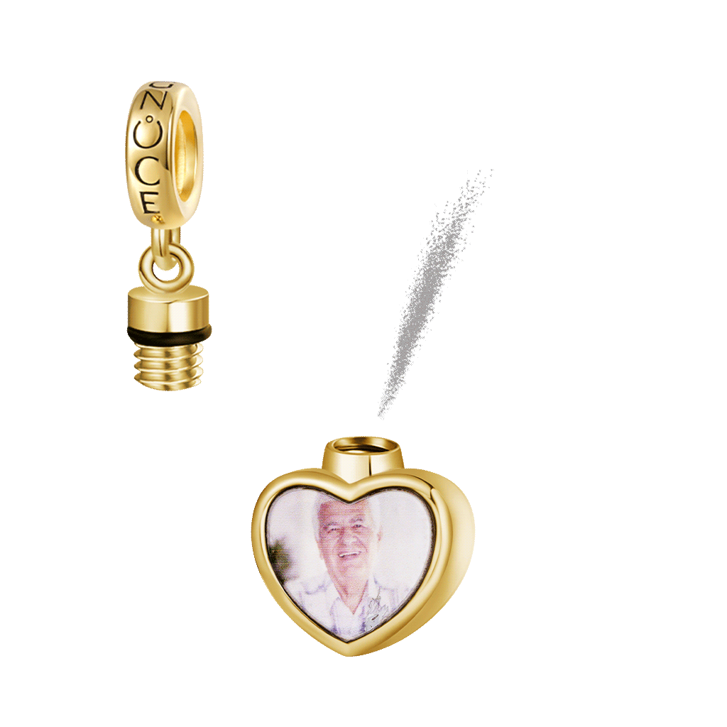 Heart Memorial Urn Ashes Photo Pendant
