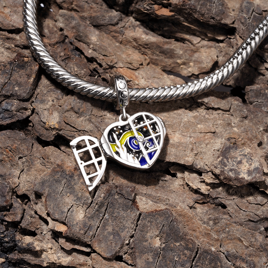 Heart Window Galaxy Pendant