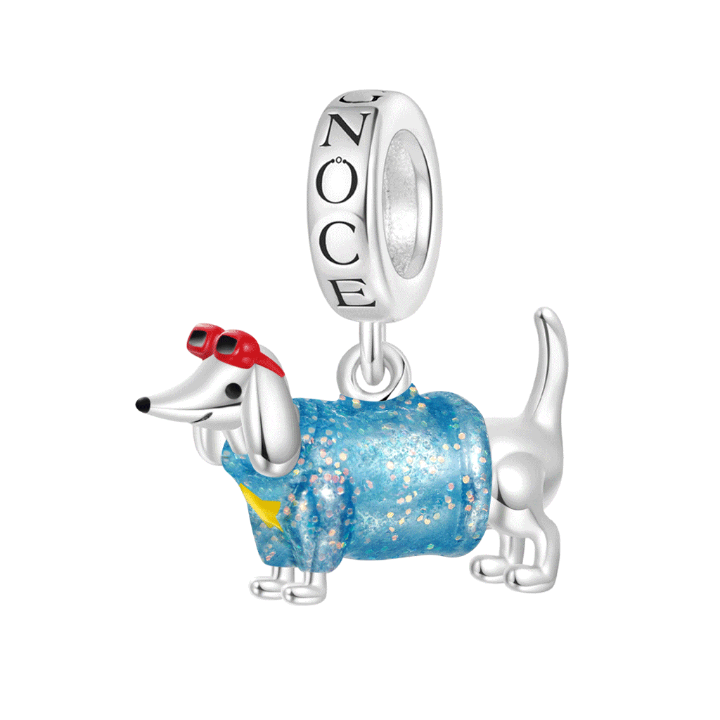 Blue Dachshund Pendant