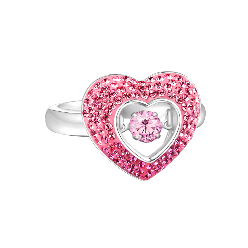 Sparkling Pavé Heart Dancing Ring
