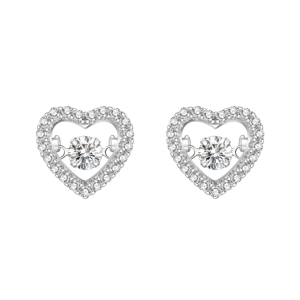 Sparkling Pavé Heart Dancing Earrings