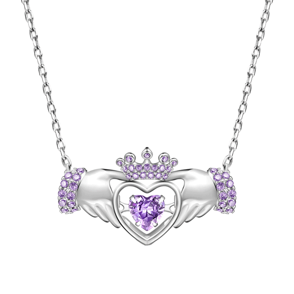 Hands Heart Crown Necklace