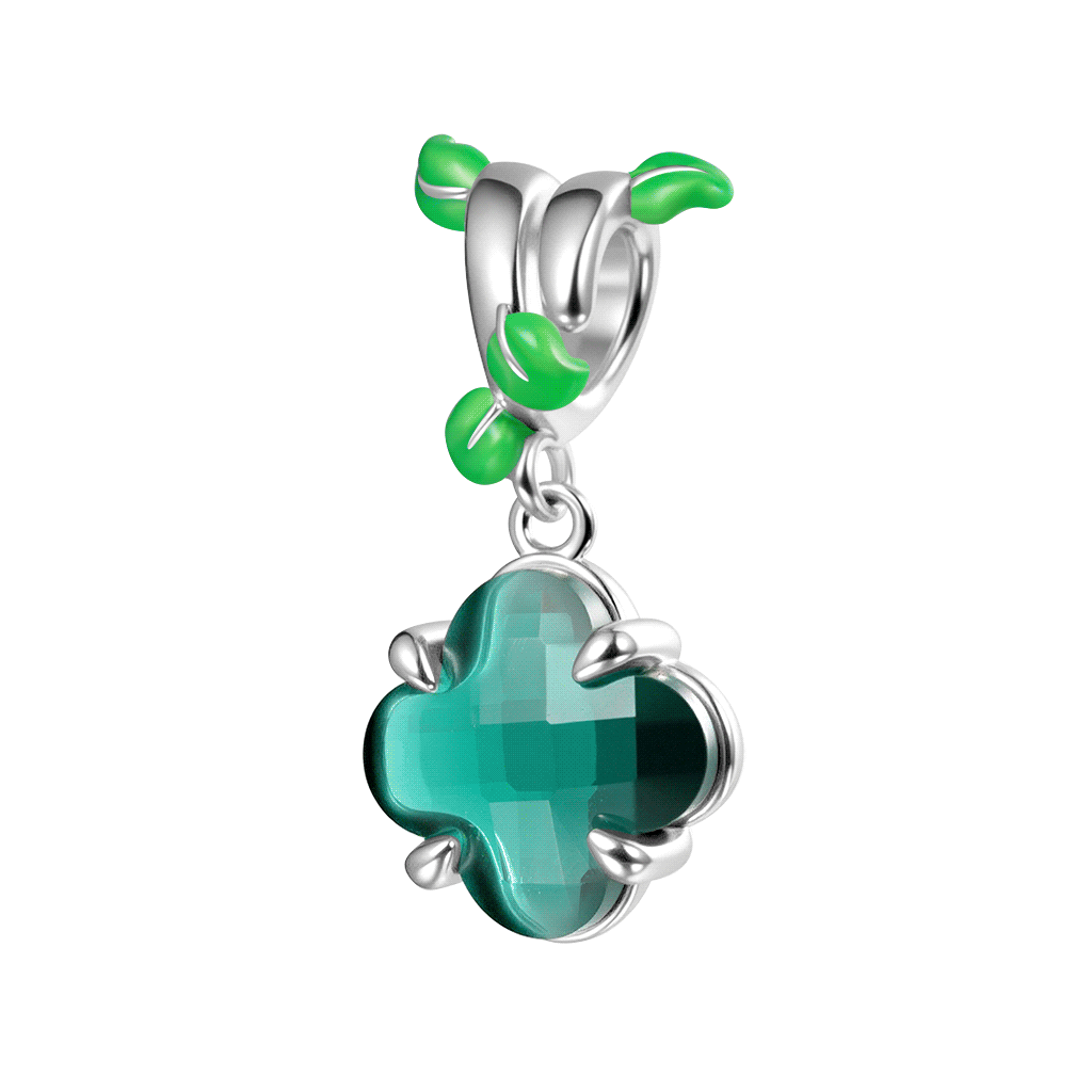 Four Leaf Clover Vine Charm