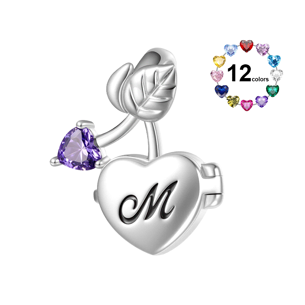 Cherry Heart Photo Charm