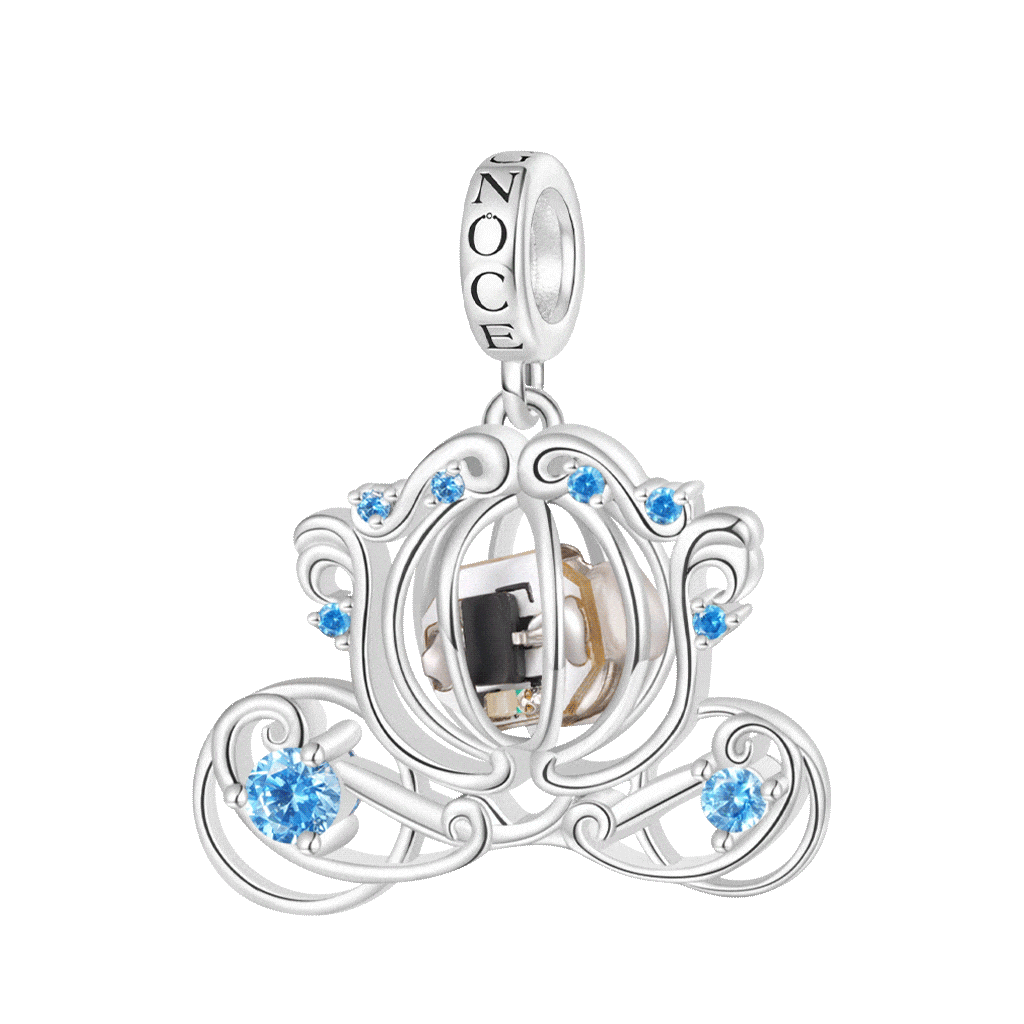 Wireless LED Glow Glass Pumpkin Carriage Pendant