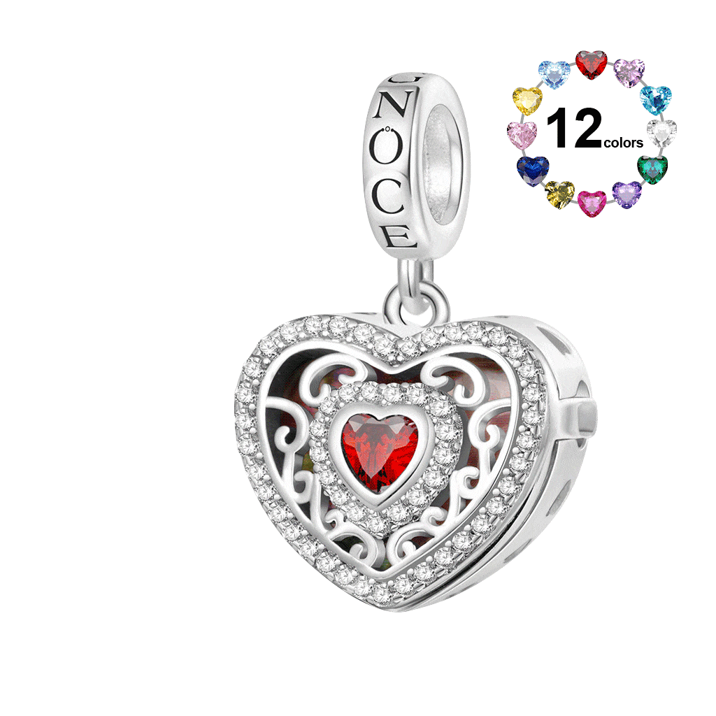 Heart Photo Birthstone Pendant