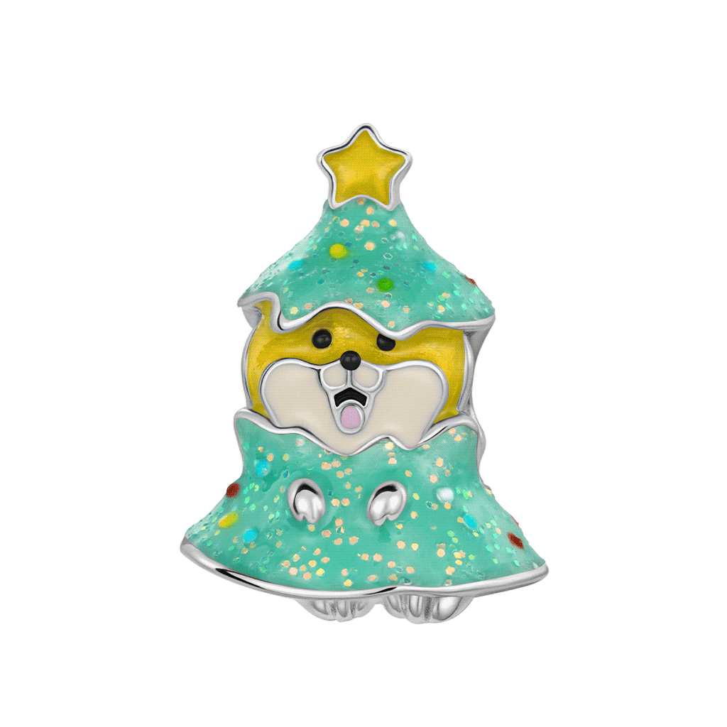 Christmas Tree Corgi Charm