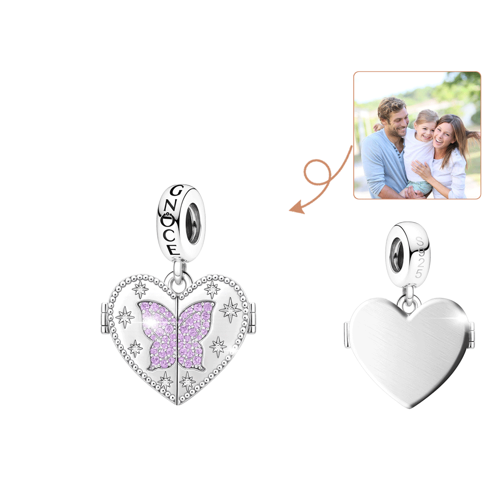Butterfly Photo Birthstone Pendant