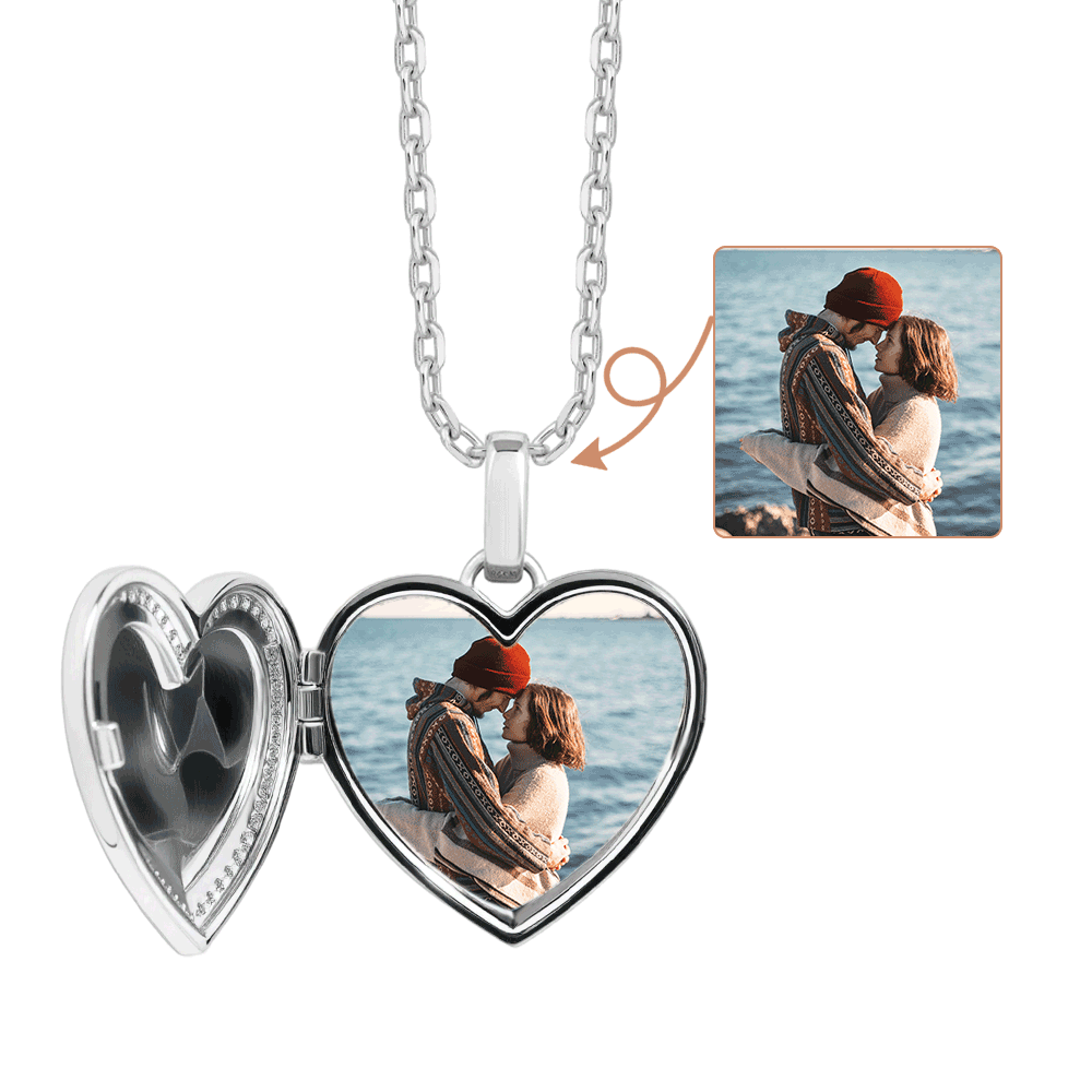 Heart Photo Locket Necklace