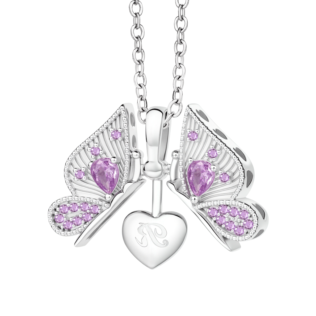 Openable Butterfly Heart Engravable Pendant