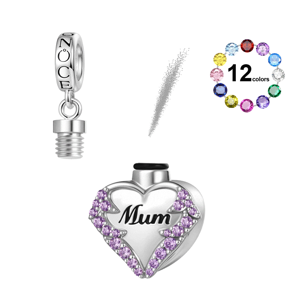 Mom Heart Memorial Urn Ashes Pendant