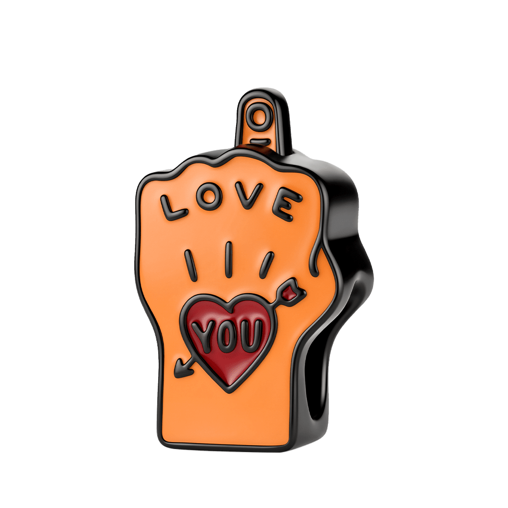 Middle Finger Gesture "LOVE YOU" Charm