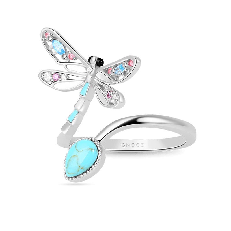 Turquoise Dragonfly Adjustable Ring