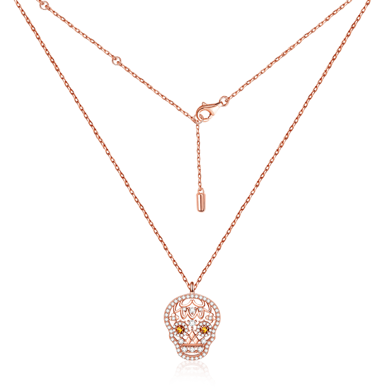Rose Gold Skull Necklace