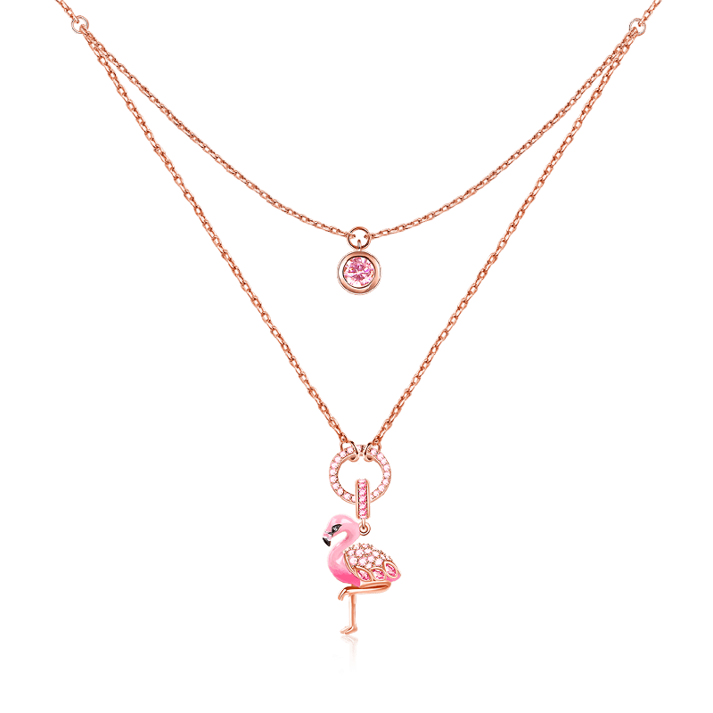 Fiery Passion Flamingo Necklace