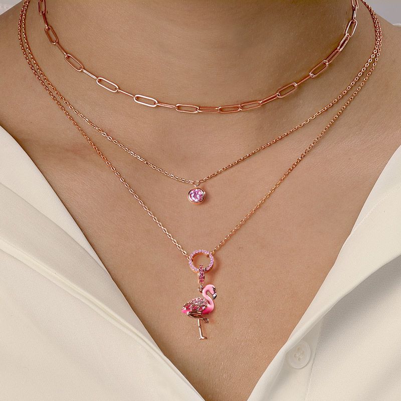 Fiery Passion Flamingo Necklace