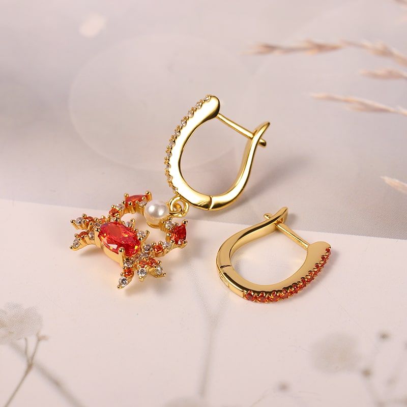 Crab Dangle Earrings Set 18K Gold Plated