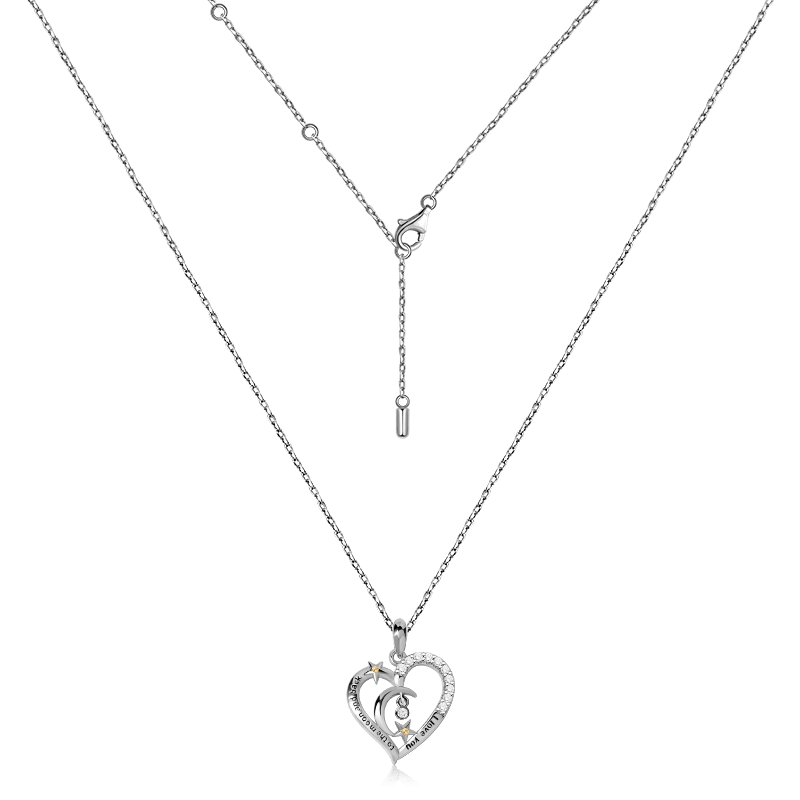 Moon & Star Heart Necklace
