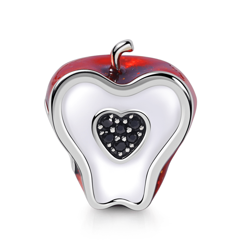 Black Heart Apple Charm