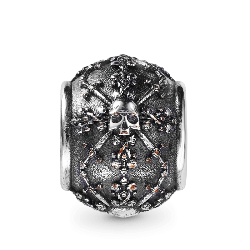 Skull with Swords Charm Bracelet