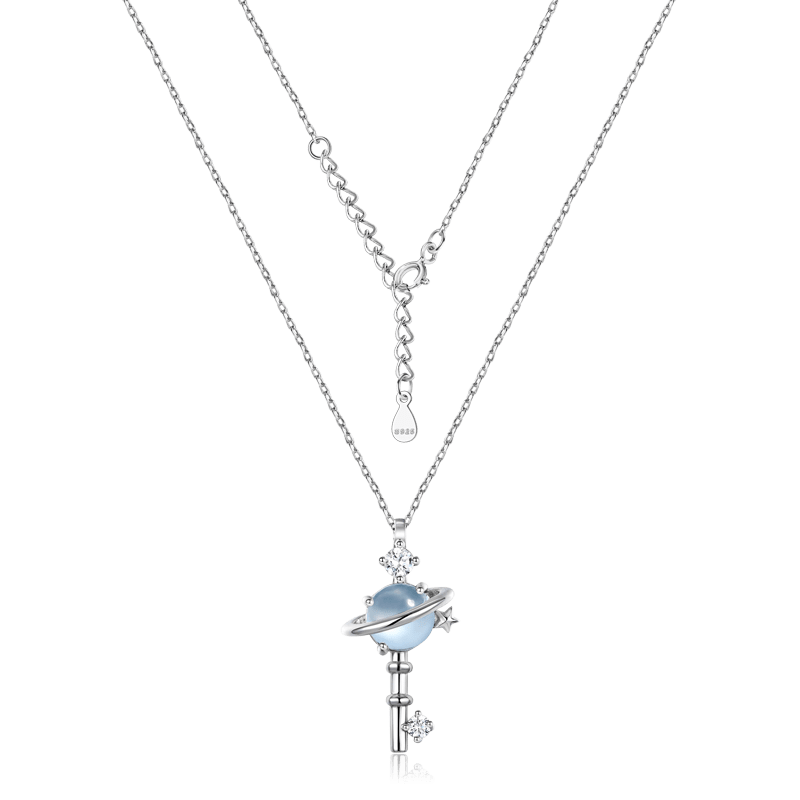 Topaz Planet Key Necklace
