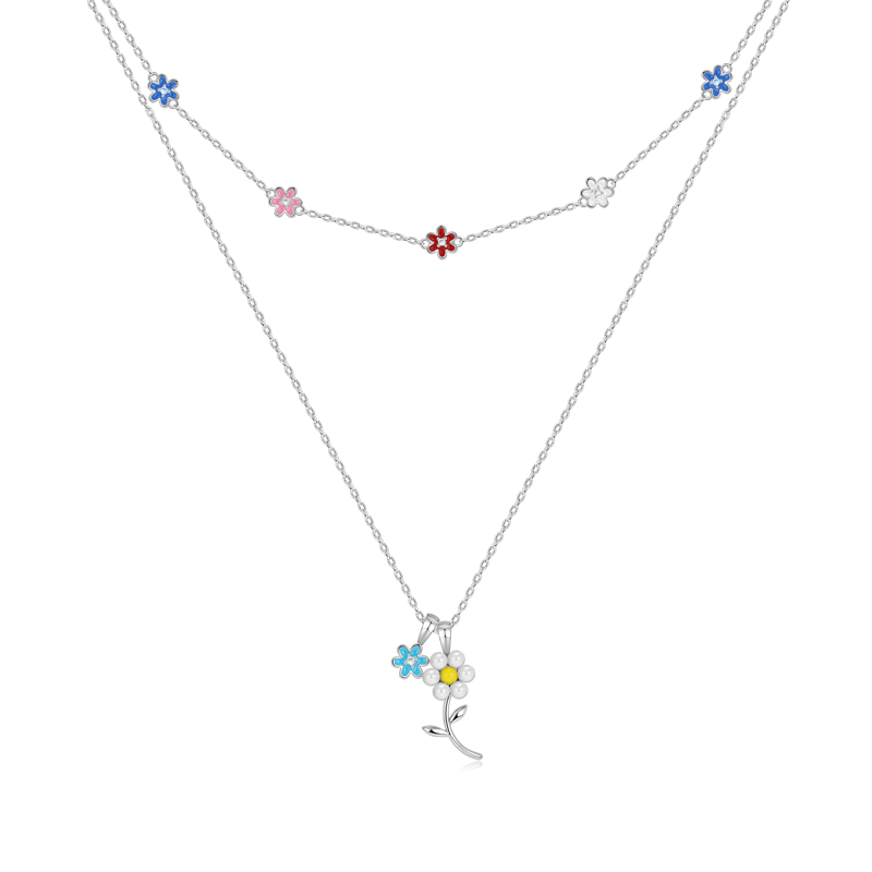 Daisy Beaded Stacking Necklace