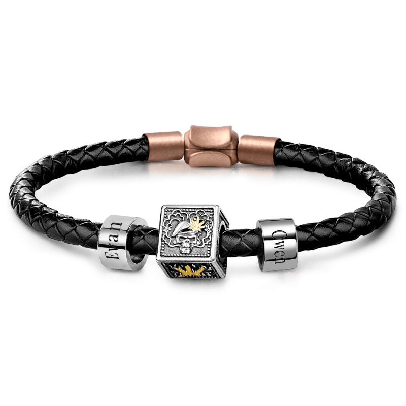 Smoking Skull & Customized Charms Bracelet