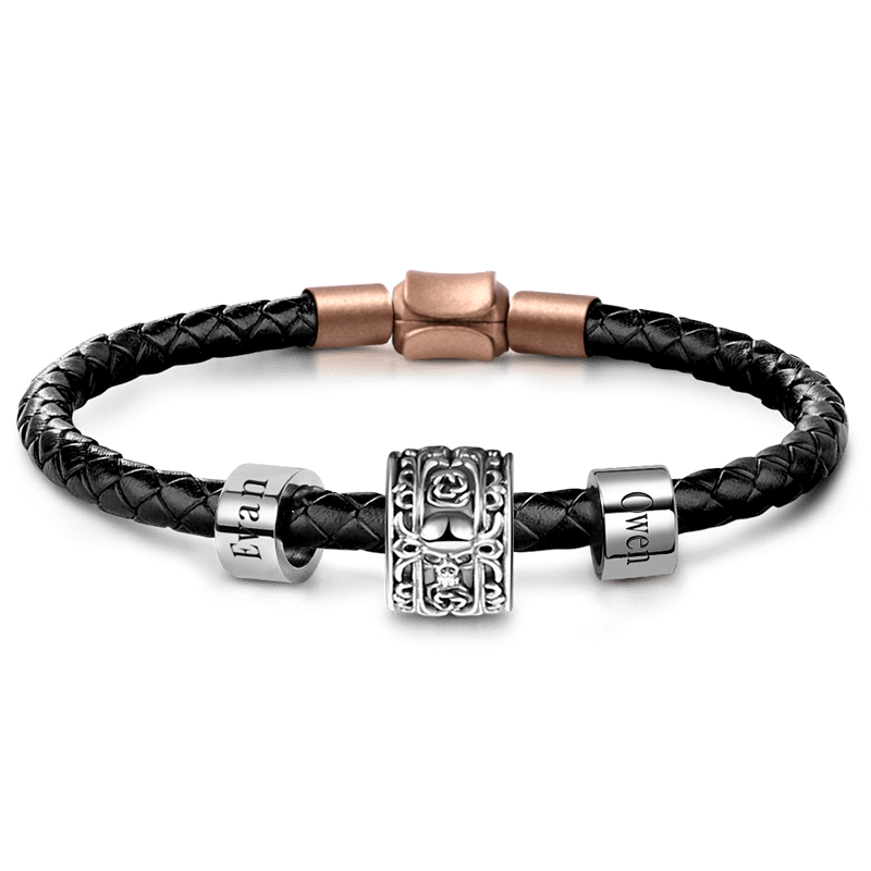 Skull Rose & Customized Charms Bracelet