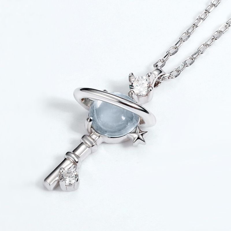 Topaz Planet Key Necklace