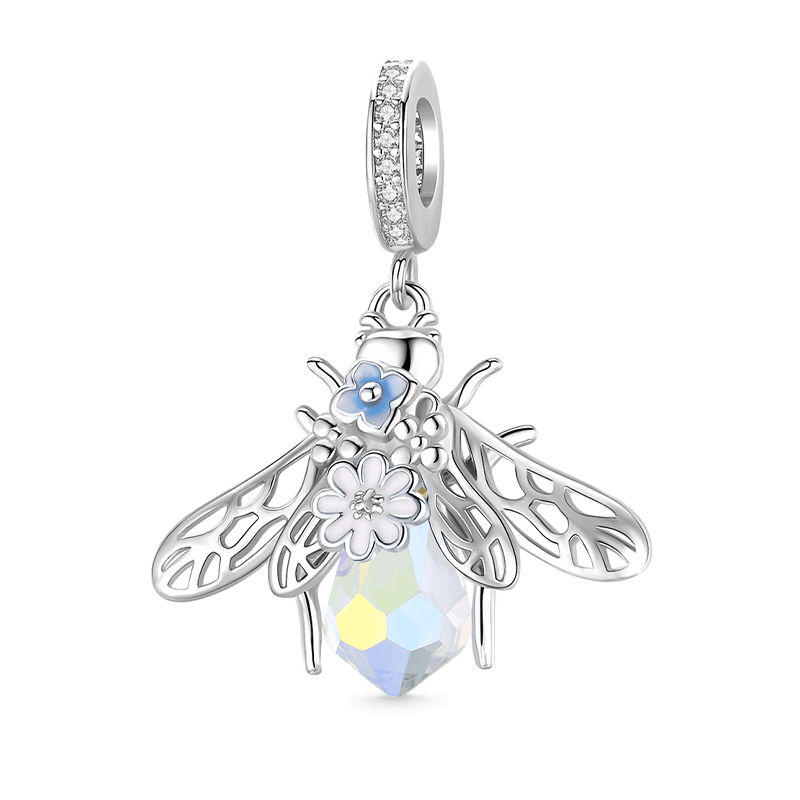 Flowers on Bee Pendant