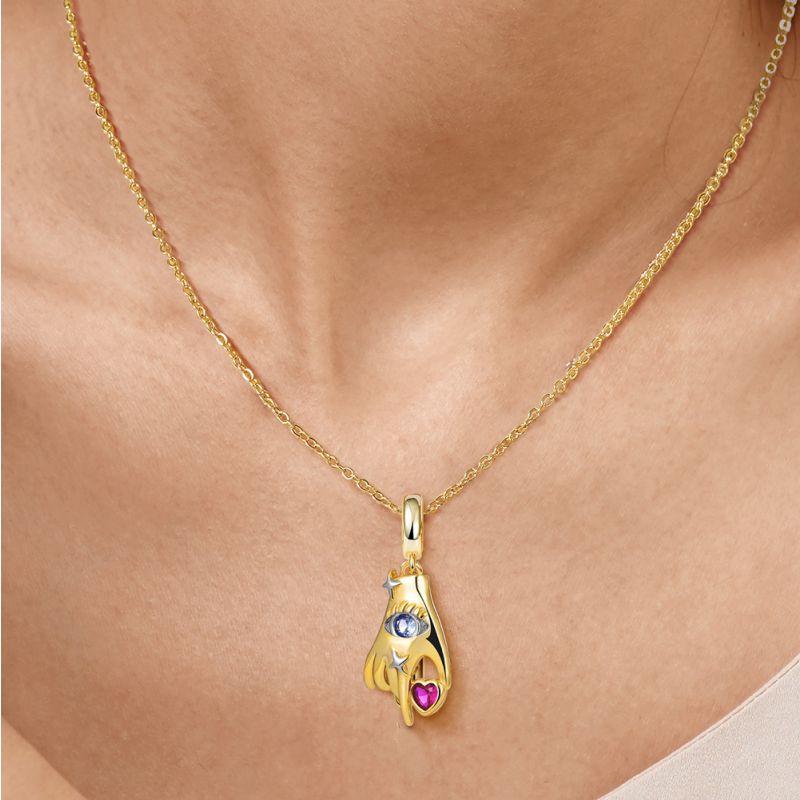 All-seeing Eye-Hand with Heart Pendant