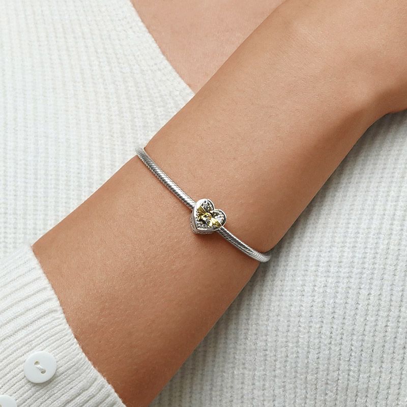 Honey Bee Heart Charm