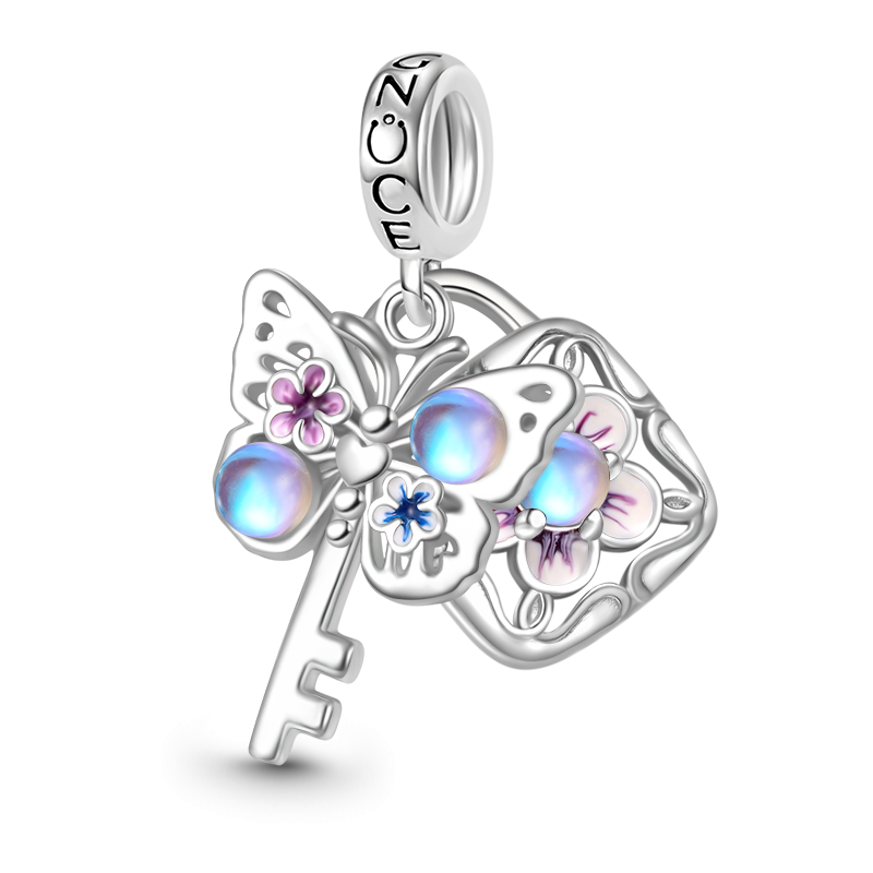 Butterfly Key Lock Pendant