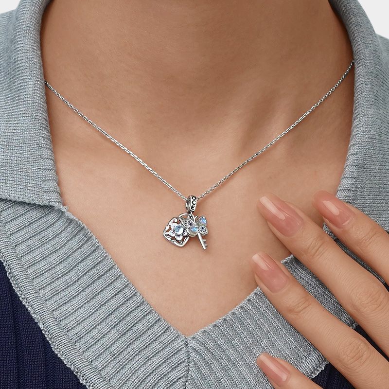 Butterfly Key Lock Pendant