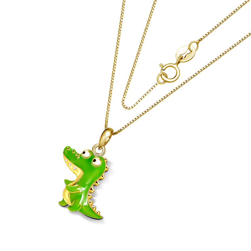 Green Crocodile Necklace