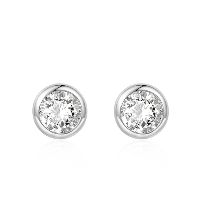 Birthstone Round Stud Earrings