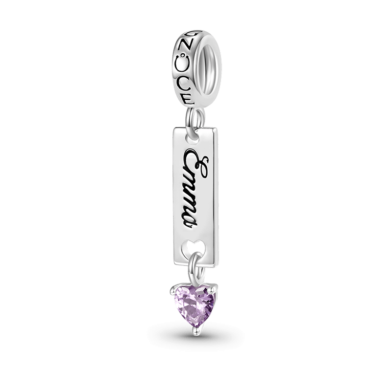Bar Birthstone Engravable Pendant