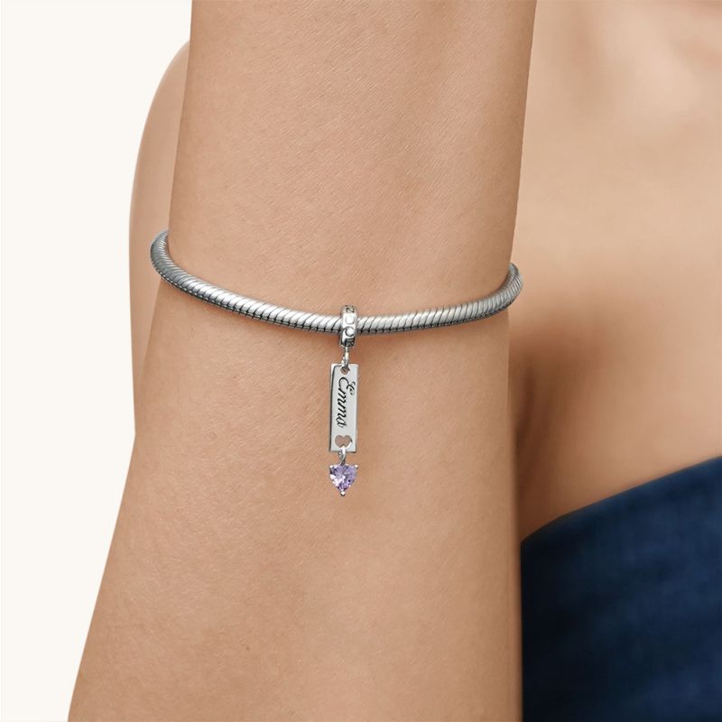 Bar Birthstone Engravable Pendant