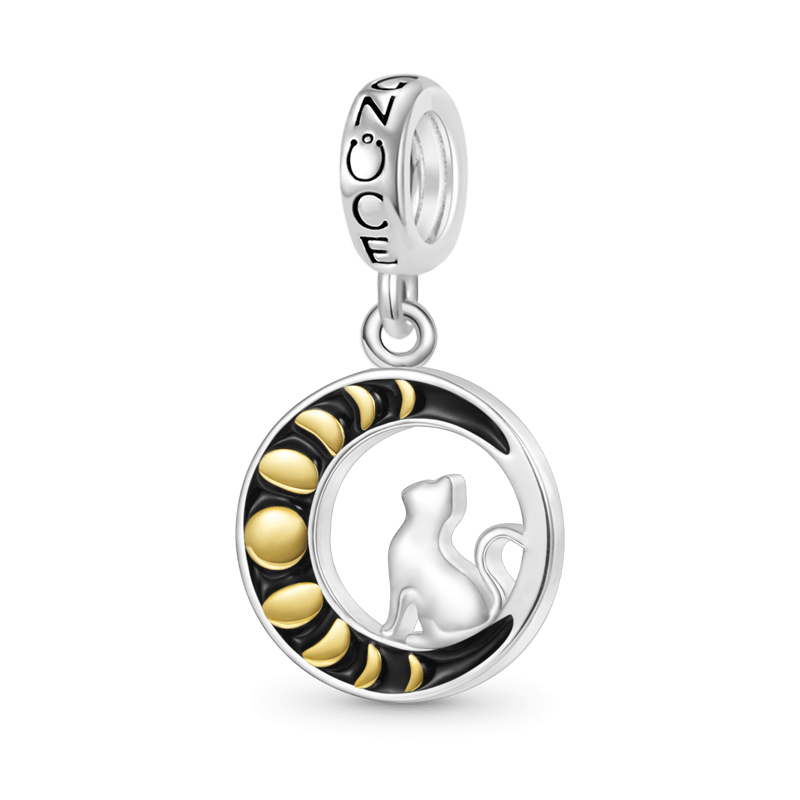 Moon Phase Cat Pendant