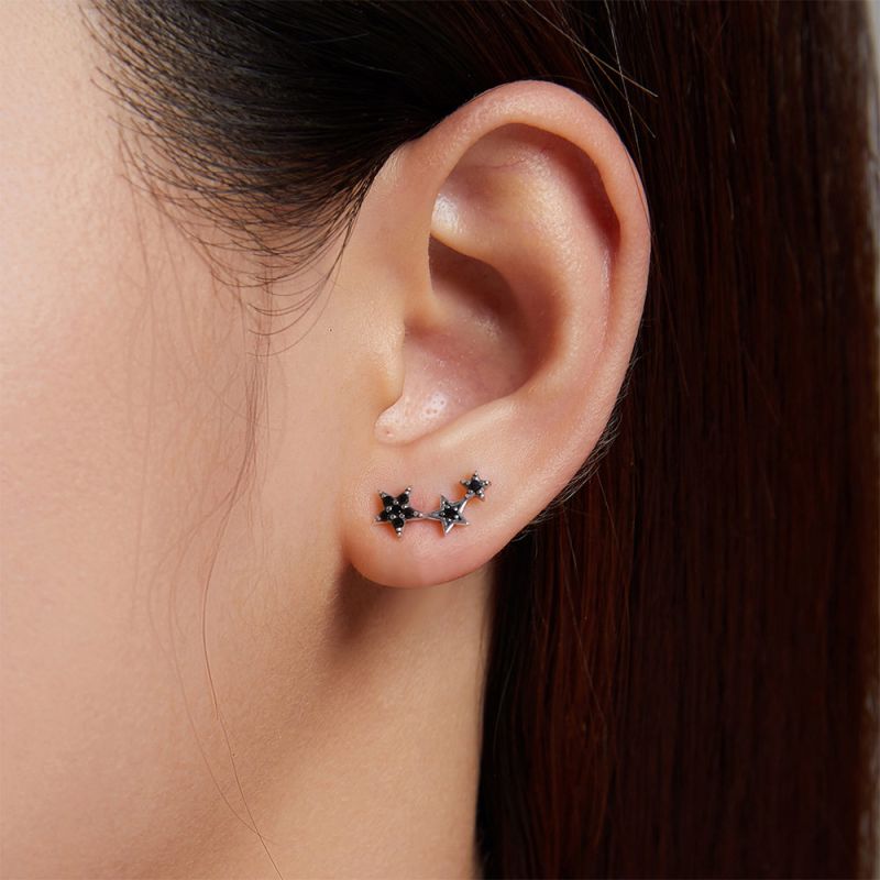 Black Star Stud Earrings