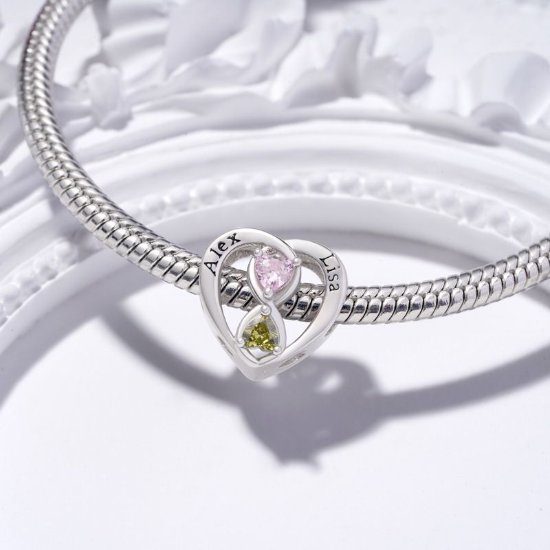 Infinite Love Engravable Birthstone Charm