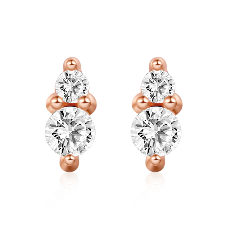 Two Round Stone Earrings