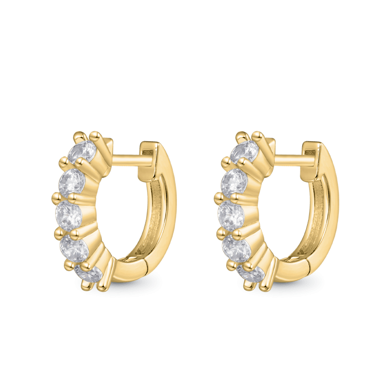 Diamond Huggie Stud Earrings