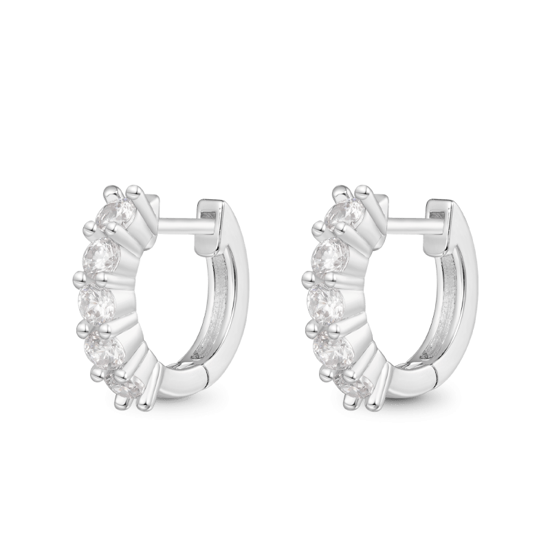 Diamond Huggie Stud Earrings