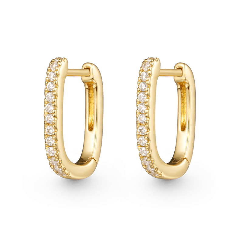 Pave Huggie Stud Earrings