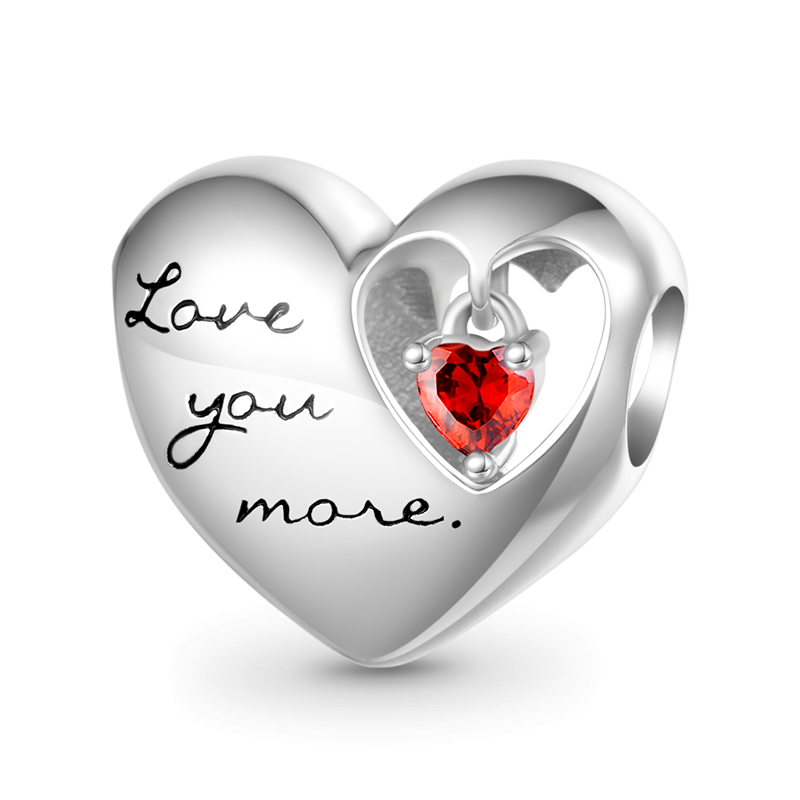 Love Heart Birthstone Charm