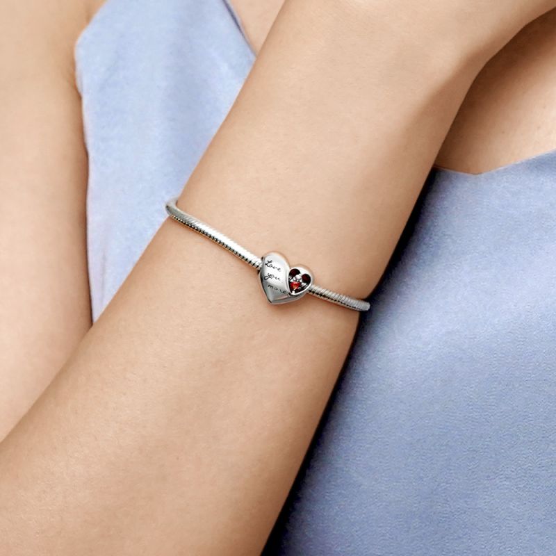 Love Heart Birthstone Charm