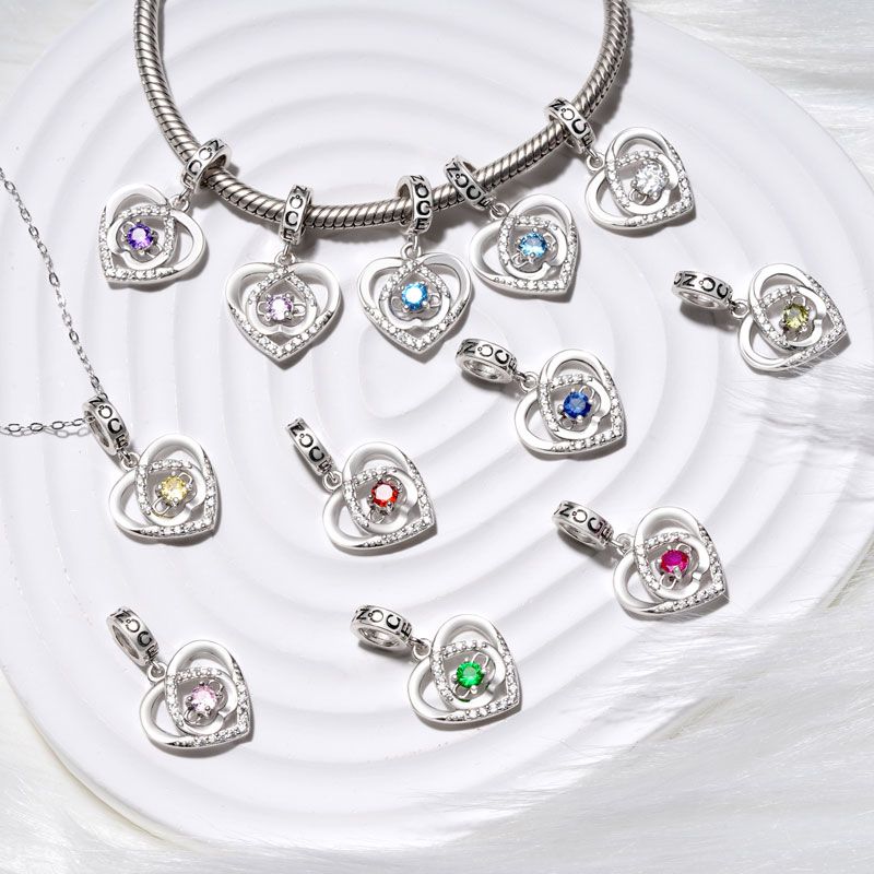 Love Heart Birthstone Pendant